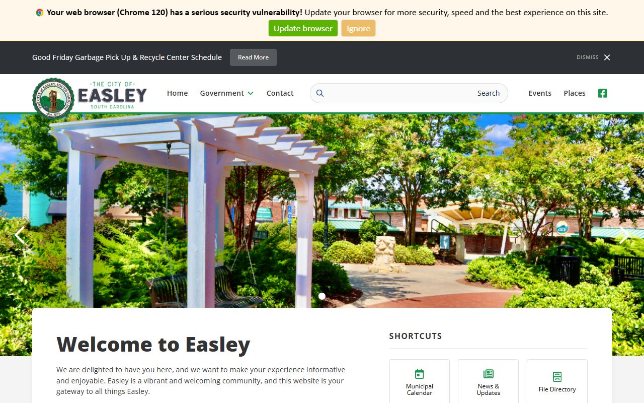 City of Easley website