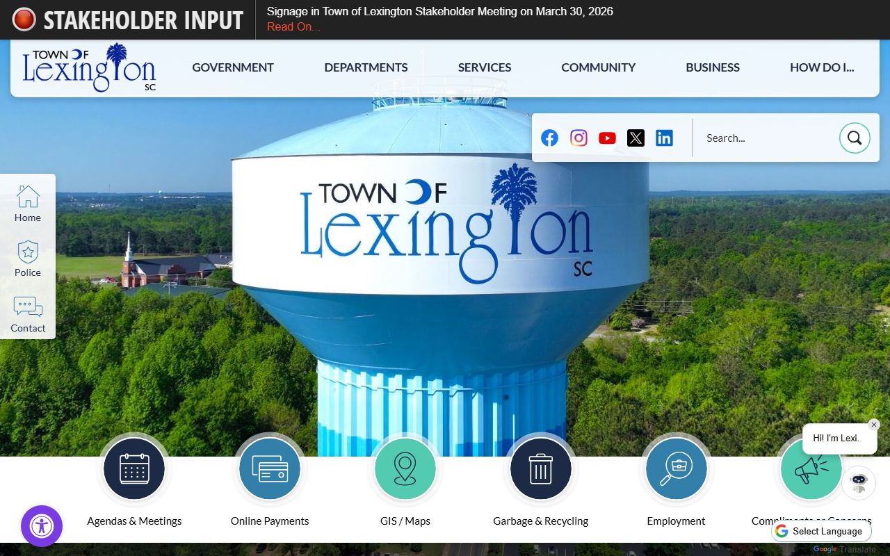 Town of Lexington website