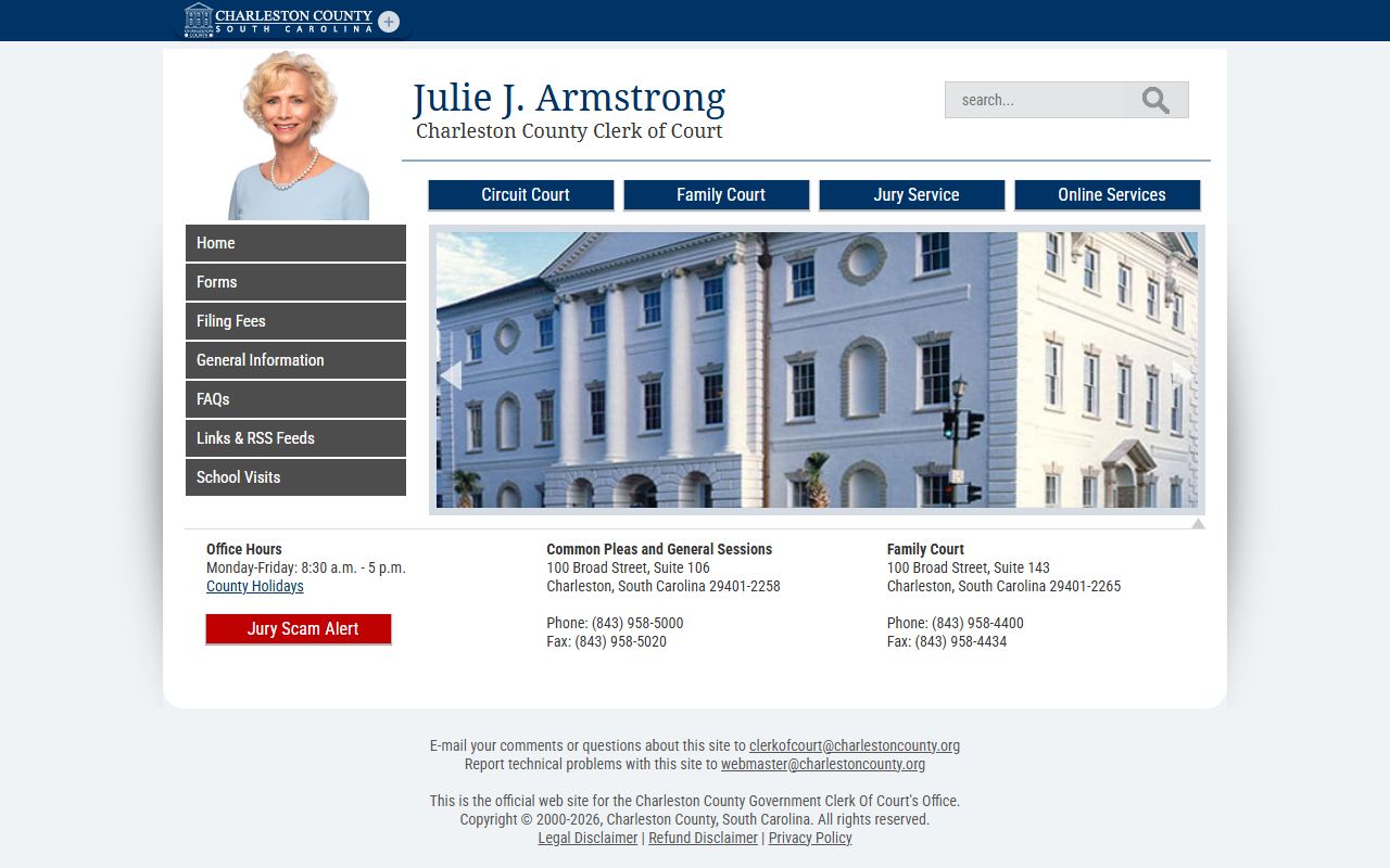 Charleston County Clerk of Court website