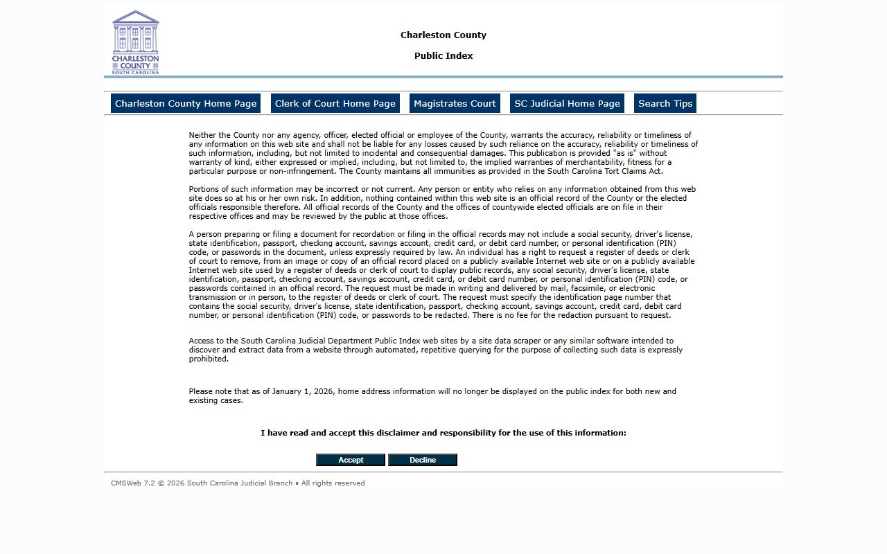 Charleston County public records search portal