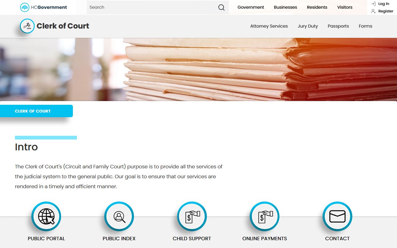 Horry County Clerk of Court website