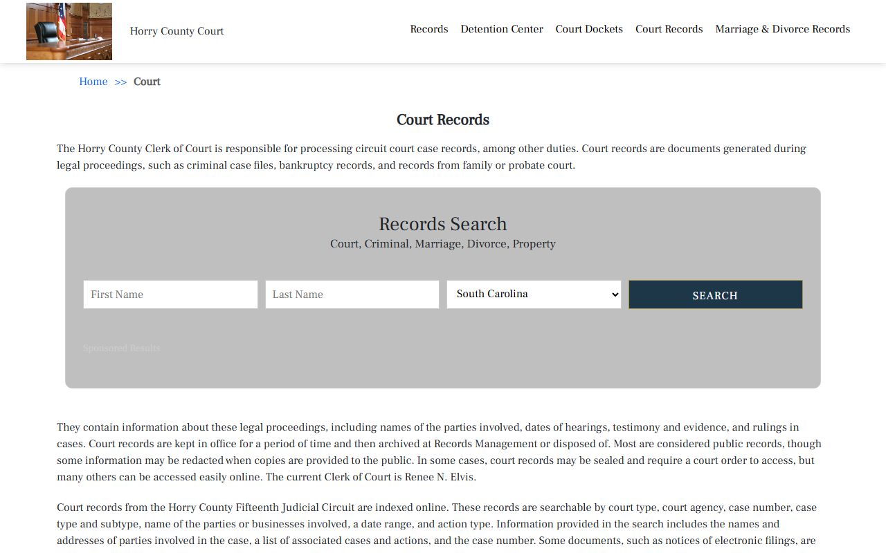 Horry County court records search