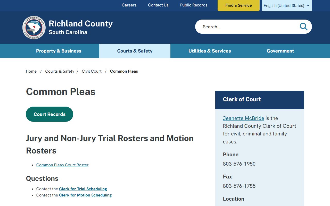 Richland County civil court records