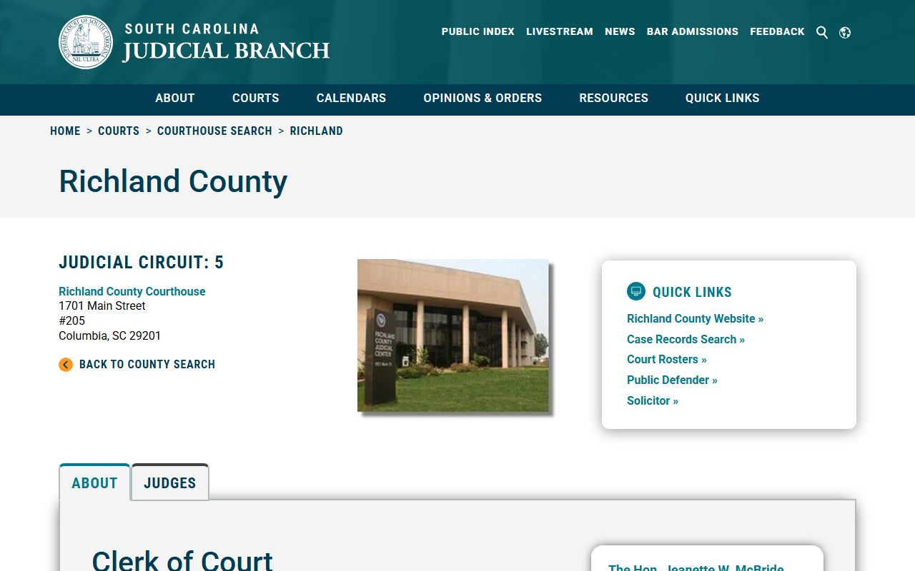 Richland County courthouse information