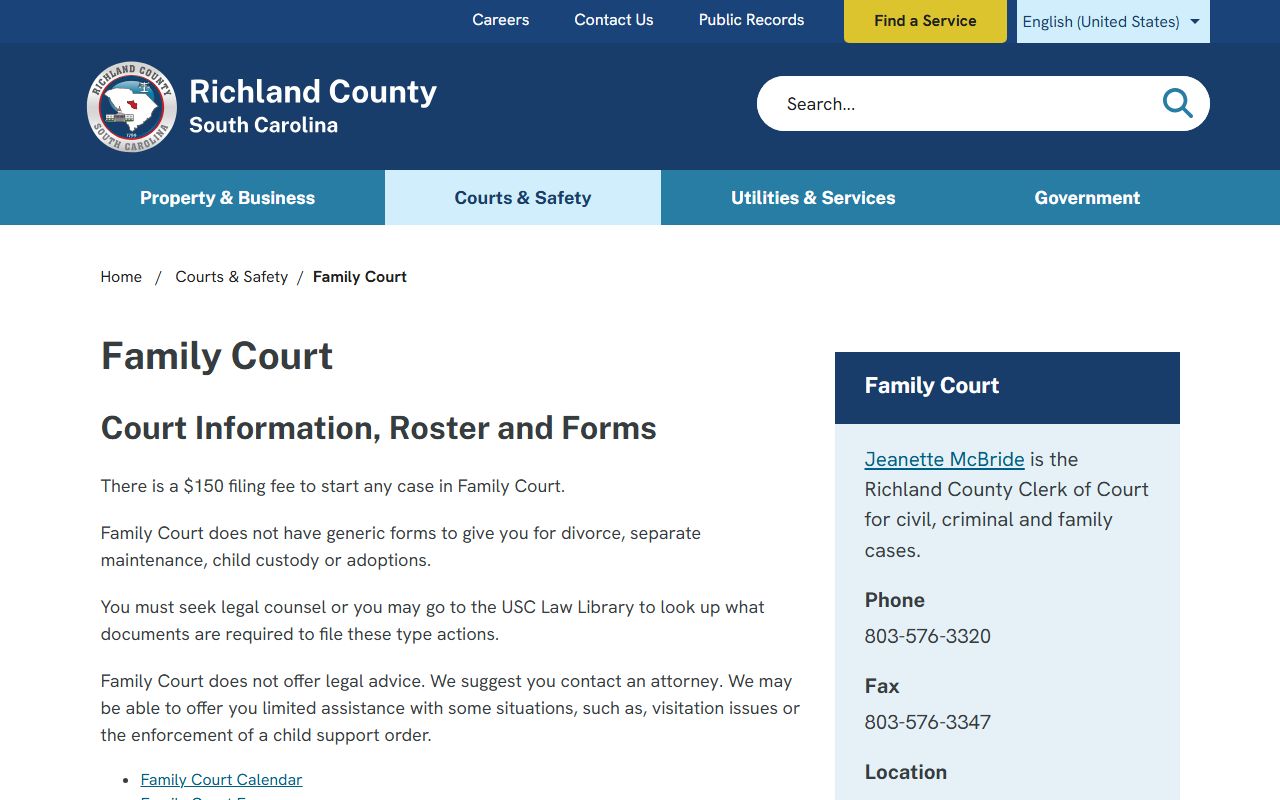 Richland County Family Court divorce decree